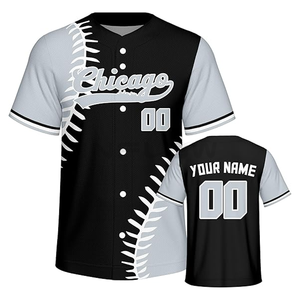 Vente en gros de maillot de baseball vierge de qualité, haut pour homme, uniforme de baseball brodé en polyester par sublimation - Product Image 2