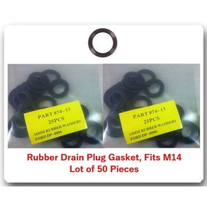 LOT 50 <b>RUBBER</b> OIL DRAIN <b>PLUG</b> WASHERS GASKETS 14MM FITS: AUDI VW GM MAZDA SAAB & - Product Image 1