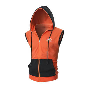New High Quality Wholesale Customize logo <b>Men</b> <b>Sleeveless</b> Hoodies for <b>Men</b> Breathable Pullover <b>Sleeveless</b> <b>Hoodie</b> for <b>Men</b> - Product Image 3