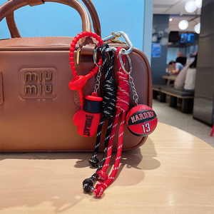 Llavero de baloncesto y boxeo estilo Miu coreano Ins, colgante de cuerda trenzada, cordón elegante para coche y mochila con abalorio elegante - Product Image 4