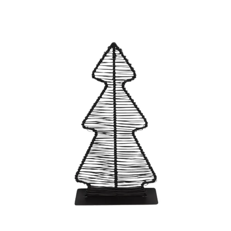 Árbol de Navidad decorativo de hierro, decoración de mesa, 2 unidades, Color negro, tamaño pequeño, para Festival