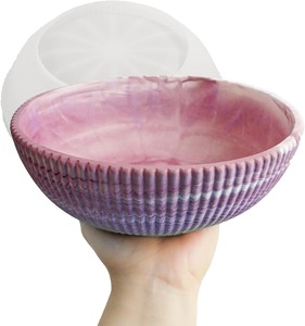 ชามทรงกลมทำจากเรซินรูปหินอ่อนสีขาวสีชมพูใช้ตกแต่งของว่างผลไม้ชามสลัดอเนกประสงค์น้ำหนักเบาเน้นที่โต๊ะ - Product Image 1