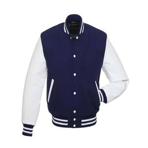 Super calidad moda Casual OEM/ODM bordado poliéster satén Varsity chaqueta liso negro suelto hombres Varsity chaqueta - Product Image 5