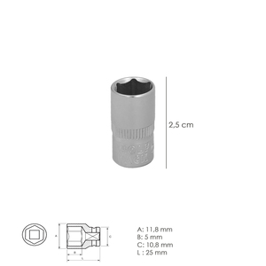 Chiave a Bussola Esagonale da 1/4 di Pollice 8 mm. - Product Image 2