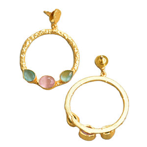 Pendientes de Perlas de Latón al por Mayor, Diseño de Piedra Natural en Bruto, Acabado de Latón Satinado, Hipoalergénicos, Listos para Usar, Envío al por Mayor - Product Image 3