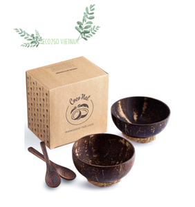 Bols en coquille de noix de coco de haute qualité avec cuillère Logo gravé au laser personnalisé Produit naturel et écologique Eco2go Vietnam - Product Image 4