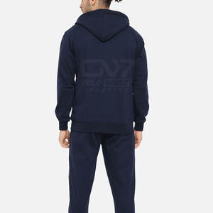 ชุดวอร์มผ้าฟลีซสองชิ้นลำลองสีพื้นสำหรับผู้ชายมาใหม่ - Product Image 4