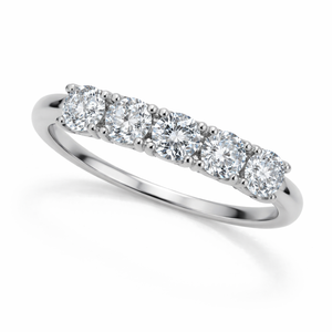 Anillo de Plata de Ley 925 con 5 Circonitas Románticas para Mujer, Chapado en Rodio, Ideal para Regalo de Compromiso, Boda o Fiesta, Venta al Por Mayor - Product Image 1