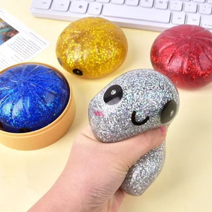 Stress Relief Toy Dumpling Stress <b>Ball</b>, Colorful Glitter <b>Squeeze</b> Baozi Fidget Toy with Steamer, Novelty Gift for Kids & Adults - Product Image 1