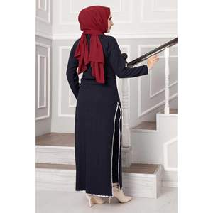 Ensemble 2 pièces à fente latérale bleu marine - Product Image 1