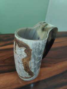Oddin Unique Style Viking sculpté corne de buffle tasse à boire conception animale écologique pour la bière eau bas prix exportateur indien - Product Image 5
