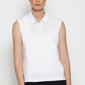 Venta al por mayor sin mangas para Polo Camiseta para mujer Patrón sólido de moda Camiseta de punto Venta en línea Precio razonable - Product Image 1