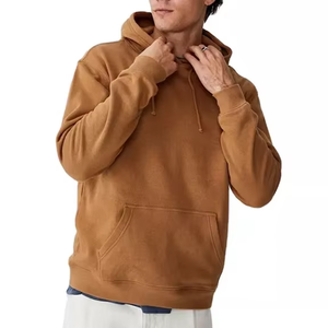 Sweat à capuche d'hiver unisexe surdimensionné personnalisé pull en molleton de coton lourd Streetwear avec poche impression logo brodé - Product Image 3