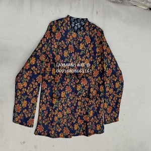 Bohemian Cotton <b>Kantha</b> Work <b>Jacket</b> for Ladies Winter Patchwork <b>Jacket</b> with Bohemian Print Handmade in India - Product Image 4