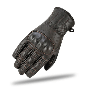 Genuine Leather Motorbike Gloves for Men's Motorcycle Auto Racing Wear Full Finger Touchscreen Unisex Cafe Racer Brown Gloves - Product Image 2