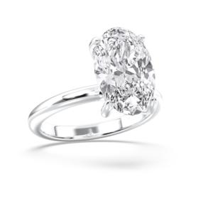 Bague de fiançailles solitaire en platine pour femme taille ovale 4.20 carats E-F/VVS-VS Moissanite - Product Image 3