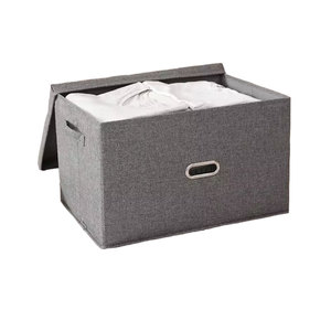 Boîtes à Offre Spéciale Paniers de rangement en tissu avec poignées en corde pour garde-robe vêtements grande boîte à bijoux pliable Cube de rangement en tissu - Product Image 5