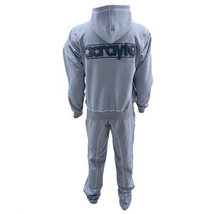 Custom Men Casual Tracksuit With Contrast Stitch Sport Hoodie And Sweatpants Set Embroidery Sportswear <b>Oversized</b> <b>Joggers</b> Sets - Product Image 2