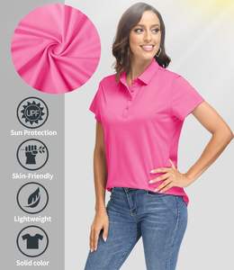 เสื้อโปโลแขนสั้นของผู้หญิงคุณภาพพรีเมี่ยมผ้าฝ้ายระบายอากาศสำหรับกีฬาเทนนิสแบบลำลองไม่ยับ - Product Image 3