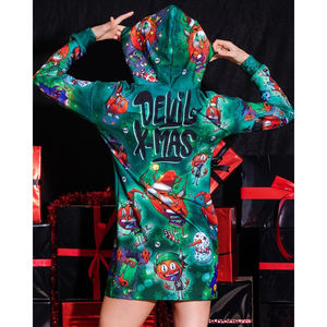 เสื้อฮู้ดพิมพ์ลายค้างคาวแนวกราฟิกฮาโลวีนทันสมัย - Product Image 4