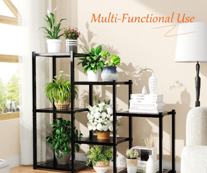 Accueil Artisanat Exportations Vente Chaude En Métal Noir Fleur Rack Étagère Rectangulaire Plante Stand pour Jardin Balcon Quantité En Vrac À La Main - Product Image 4