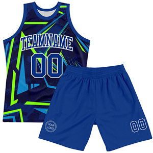 Ensemble d'uniformes de basket-ball personnalisés de haute qualité, ensemble de short et maillot de basket-ball réversible cousu avec logo brodé, prix bon marché - Product Image 1