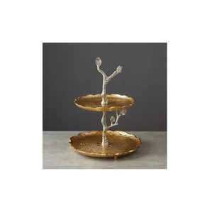 Présentoir à gâteau 3 pièces Supports à gâteau ronds en métal pour table à dessert Supports à gâteau en métal doré Présentoir à dessert Plateau à cupcakes pour mariage - Product Image 4