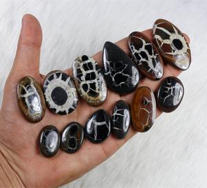 Septarian สำหรับทำเครื่องประดับสีดำ septarian gemstone cabochons ลวดห่อจี้พลอยเครื่องประดับ - Product Image 5