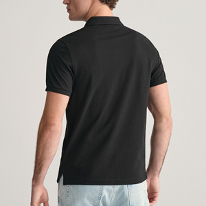 Polos pour hommes à coupe classique, broderie personnalisée, col en tricot plat - Product Image 2