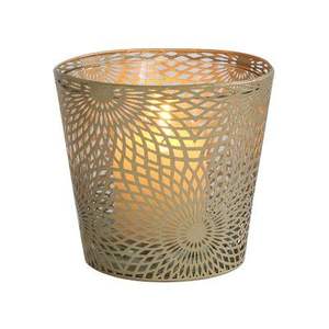 Soporte votivo de hierro grabado con tema floral y estructura redonda hecho para manteles de mesa o Cajas de Regalo - Product Image 3