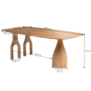 Mesa de comedor de madera de acacia - Product Image 5