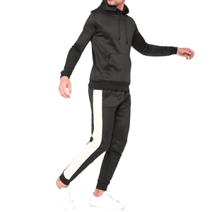Conjunto de ropa de gimnasia personalizada para hombre, ropa deportiva de poliéster para correr de algodón, capucha sólida de dos piezas, diseño de sublimación de diamantes de imitación DTF/DTG - Product Image 3