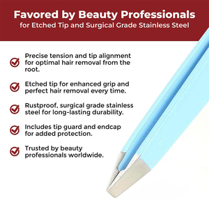 Pinzas profesionales para cejas con etiqueta privada personalizada, acero inoxidable, ligero, duradero, punta cuadrada, aplicador de belleza hecho a mano - Product Image 2