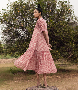 Vestidos Maxi Casuales Estampados para Mujer, de Manga Corta, Estilo Informal, con Cuello en V y Volantes - Product Image 3