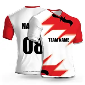 T-shirt de sport personnalisable à main complète Designs Maillot de cricket à motif solide avec tissu tissé et nom d'équipe Uniforme avec logo personnalisé - Product Image 1