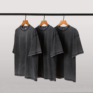 Camiseta Blanca al por Mayor 2026, Camiseta de Algodón Grueso de Corte Holgado con Hombros Caídos, Fabricante de Camisetas con Cuello Redondo para Hombre - Product Image 1