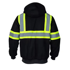 Hi Vis Winter Safety <b>Jacket</b> Stand <b>Reflective</b> Polyester Fleece Customizable Front Logo High Visibility Sweater Anti-Bacterial - Product Image 2