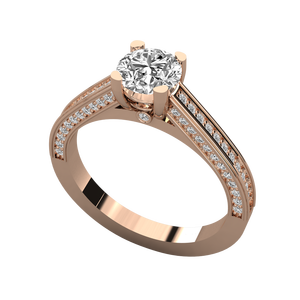 Anillo de Oro de 9K para Mujer con Diamante Solitario Cultivado en Laboratorio, Elegante y Lujoso - Product Image 4