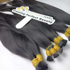Vente en gros d'extensions de cheveux humains naturels en vrac 100% cheveux vietnamiens bruts non transformés produits capillaires en vrac droits européens - Product Image 1