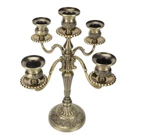 Creative Brass Metal Candelabra 5 Arms Candle Pillar for <b>Wedding</b> and Interior Decoration Lighting <b>Accessories</b> at Cheapest Price - Product Image 1