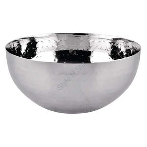 Tazón de sol pesado de acero inoxidable al por mayor con un diseño clásico y elegante martillado - Product Image 1