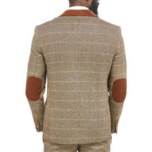 เสื้อแจ็คเก็ตทวีดปริ๊นซ์ชาร์ลีสำหรับผู้ชาย Lovat สีสันปรับแต่งได้ แบบสองด้าน กันน้ำ เป็นมิตรกับสิ่งแวดล้อม ระบายอากาศได้ดี กันลม สวมใส่สบาย - Product Image 4