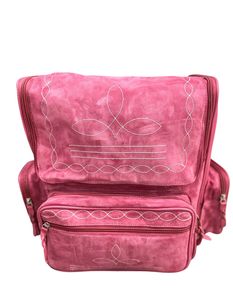 Nouveau best-seller Sac à dos en cuir véritable rose pour couches en daim tendance occidentale faite à la main Produits de qualité supérieure - Product Image 2