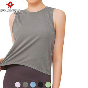 Débardeurs sans couture pour femmes, hauts de sport, débardeur court, débardeur en maille, débardeurs amples côtelés, vêtements de course à pied et de fitness - Product Image 1