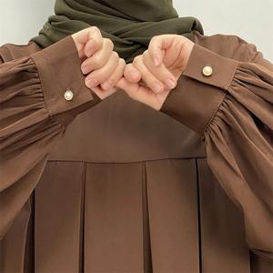 2025 robe d'été haute qualité à manches longues en mousseline de soie imprimé grande taille femmes robes vêtements islamiques Abaya femmes robe musulmane - Product Image 5