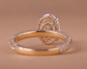 แหวนหมั้นเพชรรูปวงรี925เงินสเตอร์ลิงสำหรับผู้ใหญ่ในห้องปฏิบัติการ - Product Image 3