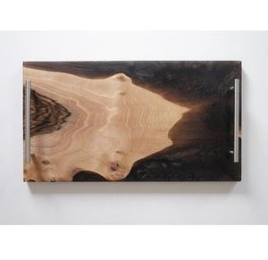 Plateau d'artisanat en résine de bois carré noir avec style religieux pour la décoration de la maison mariage et fête hébergement Offre Spéciale cadeau - Product Image 1