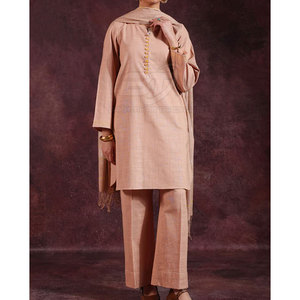 Ensemble Kurta Shalwar ethnique pour femmes pakistanaises, robe 3 pièces, Kurta décontractée, pantalon, Dupatta en taille adulte - Product Image 4