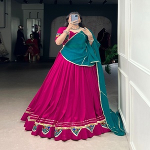 Navratri Spécial Pure Rayon Avec Gamthi Work Lehenga Choli Femme Fabricant De Mode De Surat Au Taux Le Plus Bas - Product Image 1