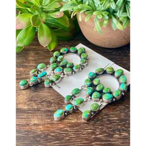 Ella Peters Sonoran Gold Turquoise & Sterling Silver Drop <b>Earrings</b> <b>Post</b> Cluster Dangle Design - Product Image 4